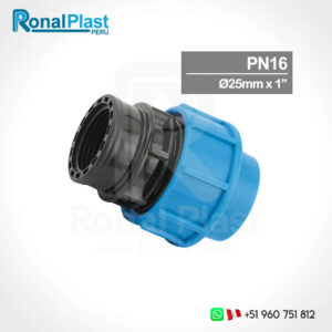 Adaptador Roscado Hembra Irriplast HDPE de 25mm x 1" (PN16)