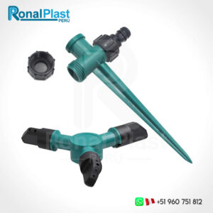 Aspersor de Jardín con Estaca de 3 Salidas 1/2" S9 - Plástico Verde