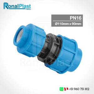 Enlace Reducido Irriplast para Mangueras HDPE de 110mm x 90mm (PN16)