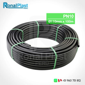 Manguera de Polietileno HDPE 110mm - 4" x 100m (PN10)