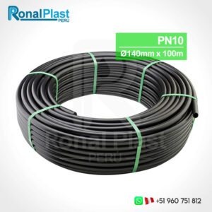 Manguera de Polietileno HDPE 140mm - 5-1/2" x 100m (PN10)