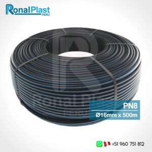 Manguera de Polietileno HDPE 16mm - 1/2" x 500m (PN8)