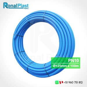 Manguera de Polietileno HDPE Azul 125mm - 5" x 100m (PN10)