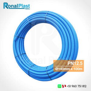 Manguera de Polietileno HDPE Azul 140mm - 5-1/2" x 100m (PN12.5)