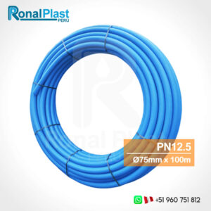 Manguera de Polietileno HDPE Azul 75mm - 2-1/2" x 100m (PN12.5)