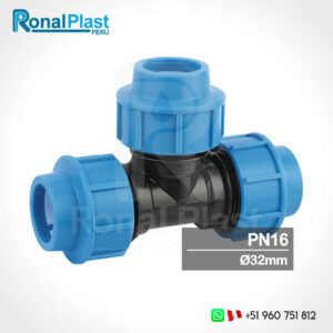 TEE Irriplast para Mangueras HDPE de 32mm (PN16)