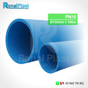 Tubería de Polietileno HDPE Azul 160mm - 6" x 6m (PN10)