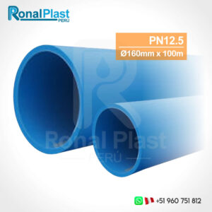 Tubería de Polietileno HDPE Azul 160mm - 6" x 6m (PN12.5)