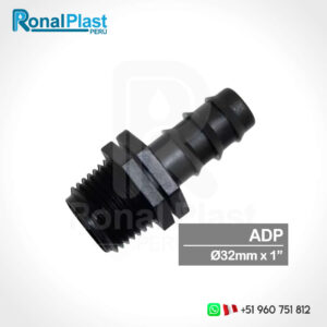 Adaptador Mixto (Roscado - Dentado) 32mm x 1" - Negro
