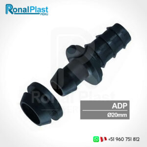 Conector Inicial Dentado para Sistemas de Riego 20mm - Negro