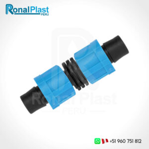 Enlace Recto Roscado con Conexión para Cintas 16mm x 16mm Negro - Azul