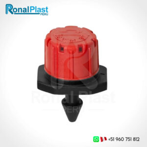 Gotero de Riego Plástico Regulable 1/8" M64-R - Negro/Rojo