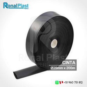 Manguera - Cinta de Polietileno para Riego por Goteo 25mm x 200m - Negro