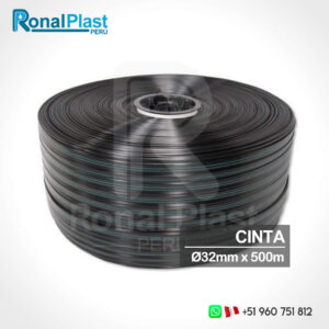 Manguera - Cinta de Polietileno para Riego por Goteo 32mm x 500m - Negro
