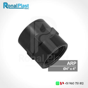 Unión - Niple Roscado Hembra HDPE 4" x 4" - Negro