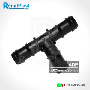 TEE Dentado para Sistemas de Riego por Goteo 25mm x 25mm