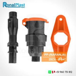 Válvula Hidrante de Acople Rápido Bayoneta 3/4" 25CV - Naranja