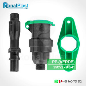 Válvula Hidrante de Acople Rápido Bayoneta 3/4" 25CV2 - Verde