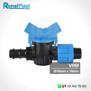 Válvula de Paso Ramal Cinta - Manguera 16mm x 16mm VRCM161 Negro - Azul