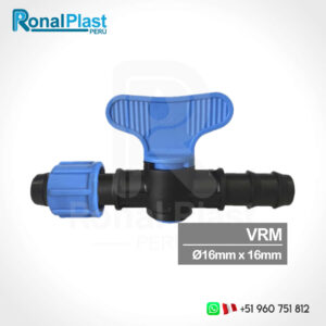Válvula de Paso Ramal Cinta - Manguera 16mm x 16mm VRCM162 Negro - Azul
