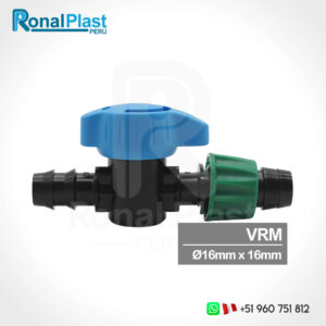 Válvula de Paso Ramal Cinta - Manguera 16mm x 16mm VRCM163 Negro - Azul