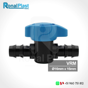 Válvula de Paso Ramal Conexión Dentada 16mm x 16mm VRM163 Negro - Azul